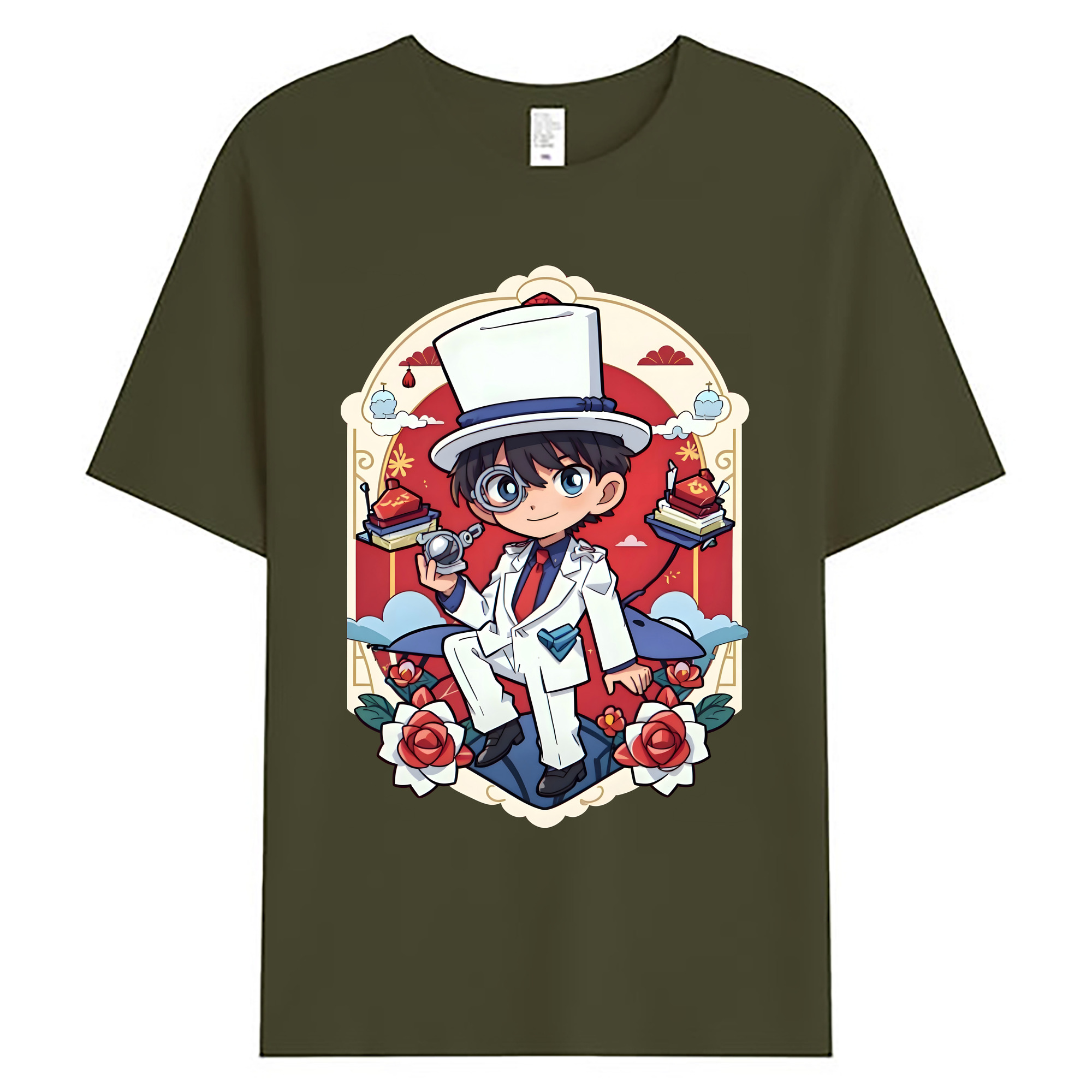 （画像用） 名探偵コナン くろば かいと Detective Conan Kuroba Kaito 綿100％ メンズ半袖Tシャツ｜肌触りやわらか＆通気性